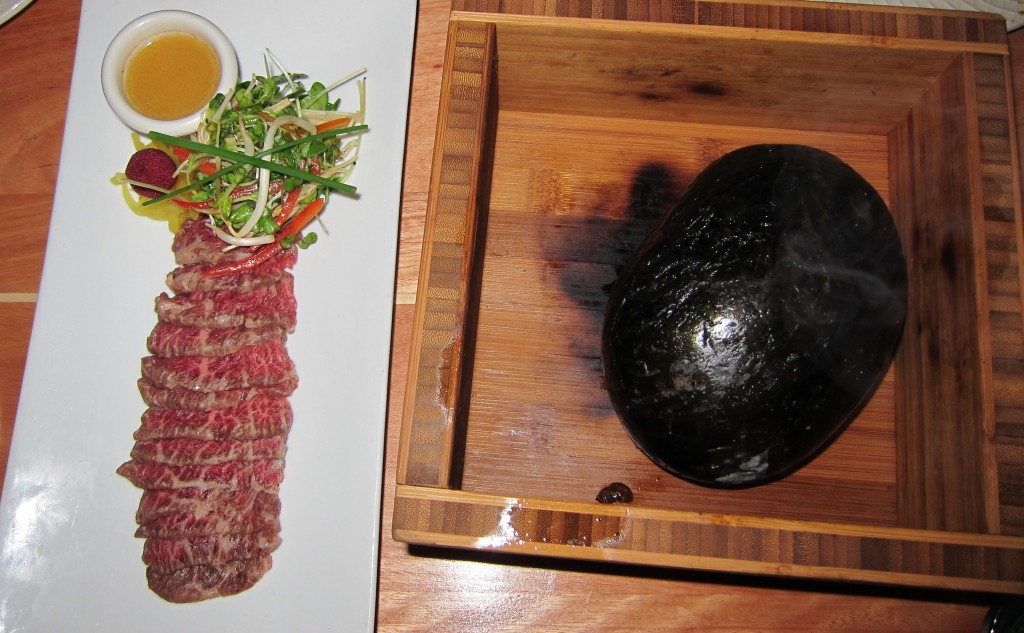 Hot rock kobe at Shabu sushi