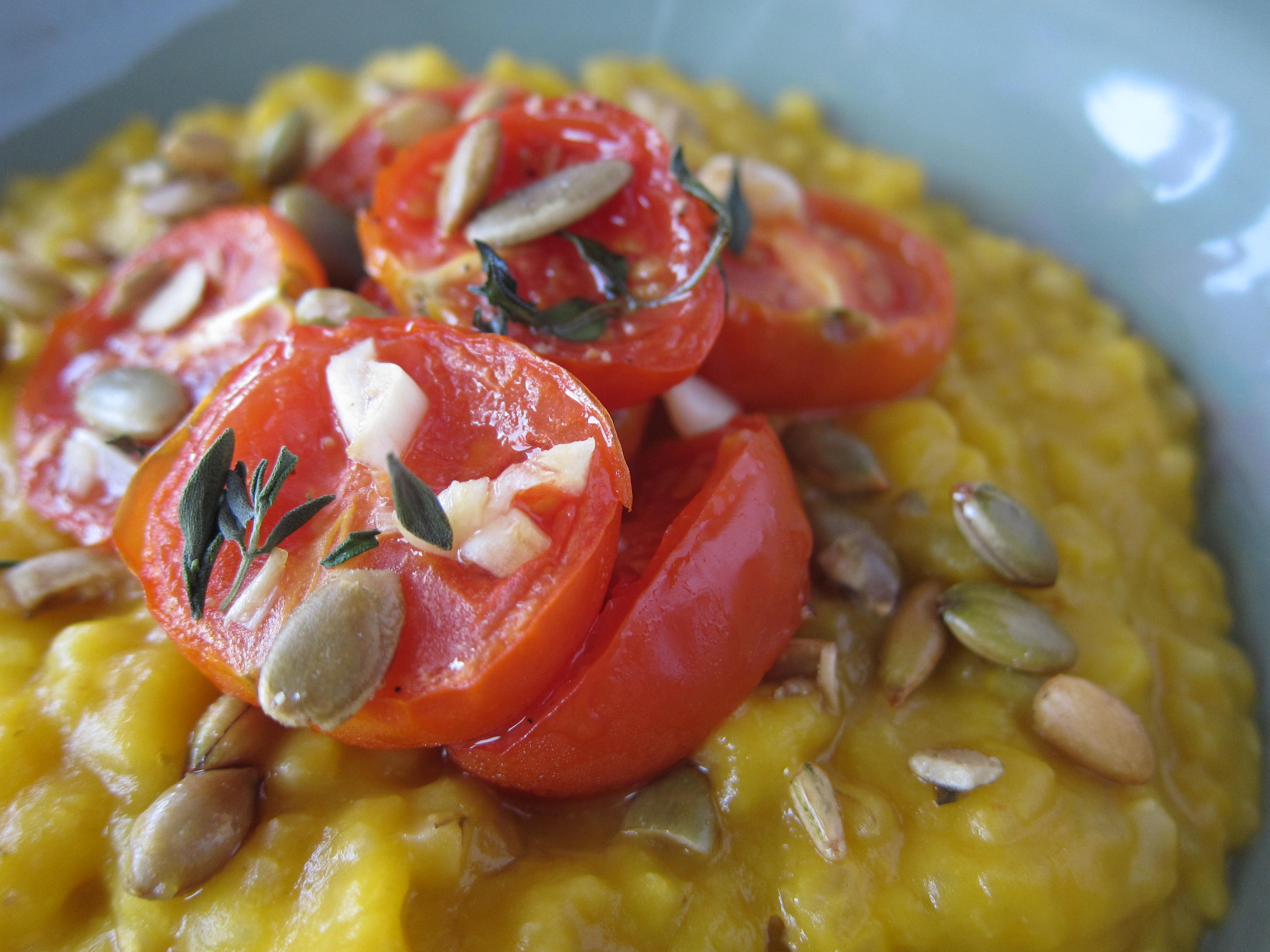 Whole-Grain Butternut Squash Risotto Recipe with Oven-Roasted Tomatoes ...