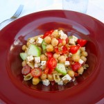 Summer Pasta Salad with Chickpeas and Summer Vegetables