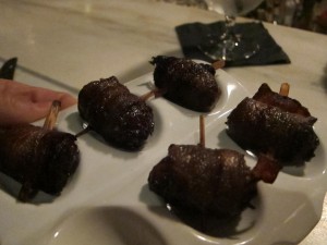 Bacon-Wrapped Dates with Blue Cheese from Iruna at Mabel’s on Main