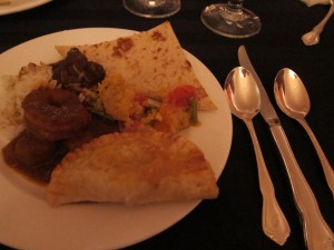 Indian stews, Yorkshire pudding, and a pasty (mini beef pot pie)