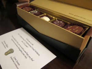 The Greenbrier chocolates