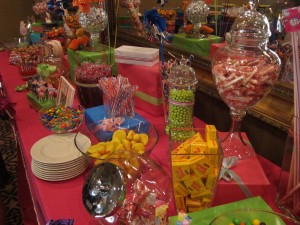 Candy display at friend's adoption party