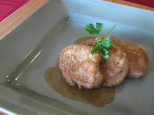 Sage Pork Tenderloin Medallions with White Wine Jus