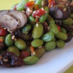 Vegan Edamame Mushroom Stir-Fry with and Sesame Seeds