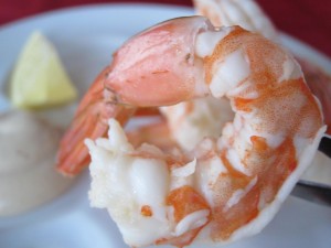 Court Bouillon Poached Shrimp with Creamy Dijon Sauce