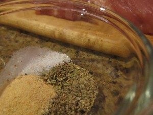 Spice rub for pork tenderloin.