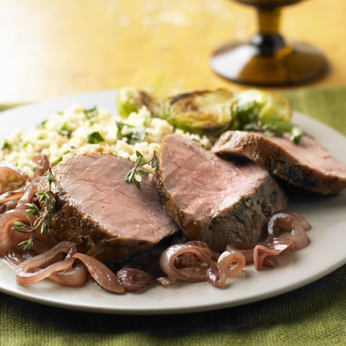 Roasted Pork Tenderloin with Red Wine Shallot Confit, spring dinner · Thyme  for Cooking