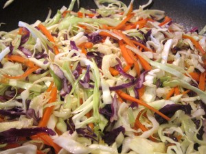 Napa cabbage and carrot stir fry