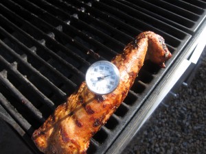 Pork grilled to perfection at 145°F.