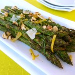 Lemon Basil Grilled Asparagus with Parmesan & Walnuts