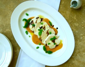 Fresh Mozzarella with Tomato Coulis (caprese salad variation)