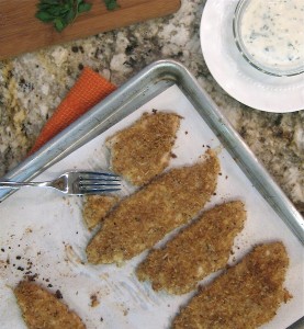 Parmesan-crusted dover sole with creamy lemon-parsley sauce