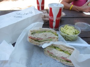 Michelle Dudash's lunch while on set for the California Raisin commercial shoot