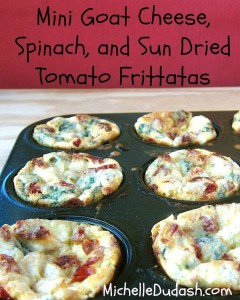 Baked Mini Frittatas with Goat Cheese, Spinach & Sundried Tomatoes