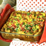 Spinach and Red Pepper Healthy Breakfast casserole