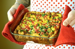 Spinach and Red Pepper Healthy Breakfast casserole