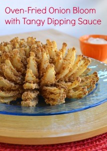 Oven-Fried Onion Bloom with Tangy Dipping Sauce