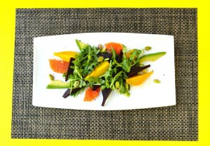 Orange & Beet Salad with Arugula and & Pistachios