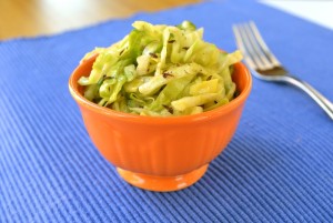 Coleslaw with red wine vinaigrette and caraway seeds