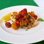 Halibut en Papillote with Cherry Tomatoes, Capers & Garlic