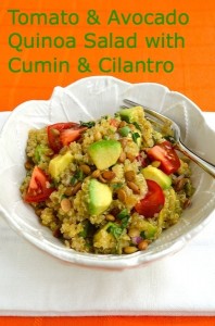 Tomato & Avocado Quinoa Salad with Cumin & Cilantro