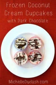 Fruity Coconut Cream Freezer Cupcakes with Dark Chocolate