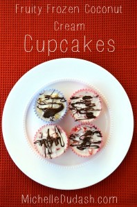 Fruity Coconut Cream Freezer Cupcakes with Dark Chocolate