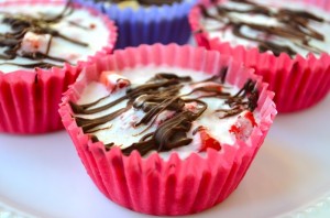 Fruity Coconut Cream Freezer Cupcakes with Dark Chocolate
