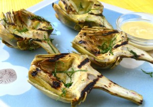 Grilled artichokes