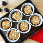 Clean eating fig peach cobbler with whole grain topping