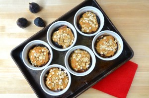 Clean eating fig peach cobbler with whole grain topping