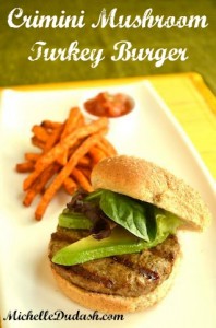 Crimini Mushroom Turkey Burger with Cumin and Chile