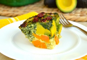 California Avocado Breakfast Casserole with Spinach and Sweet Potatoes