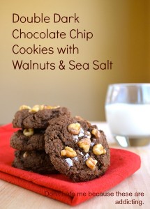 Dark Chocolate Cookies with Walnuts and Sea Salt