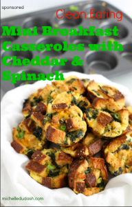 Mini Breakfast Casseroles with Spinach and Cheddar