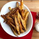 Chili-Cumin Skinny Fries with Parmesan and Creamy Scallion Dip