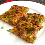 Turkey and Vegetable Confetti Pizza with Almond Flaxseed Crust