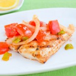 Grilled Mahi with Tomatoes, Onions, Chile