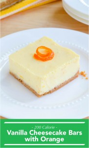 - 200 Calorie - Vanilla Cheesecake Bars with Orange