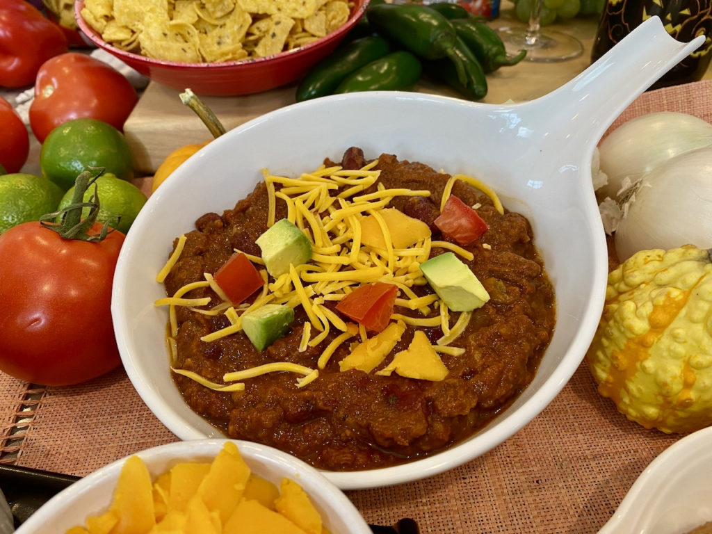 Chili Bar for Halloween with the Fixings