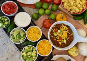 Chili Bar with the Fixings for Halloween